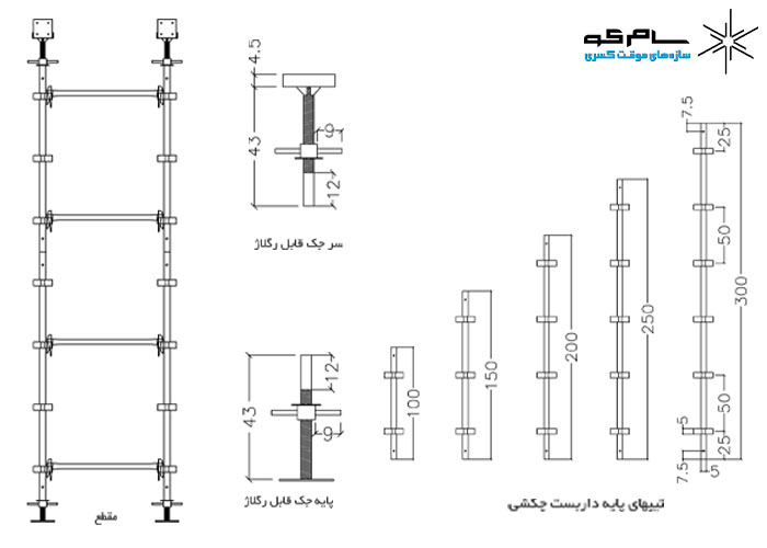 اجزای داربست چکشی